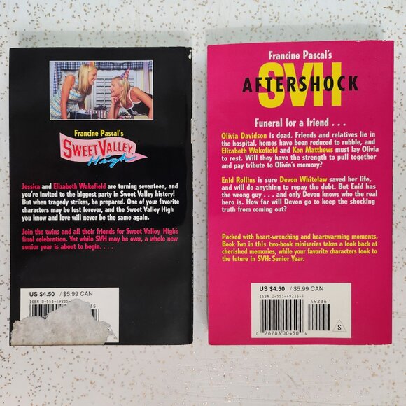 Sweet Valley High Last Wish & Aftershock 2 Book Set - Picture 2 of 4